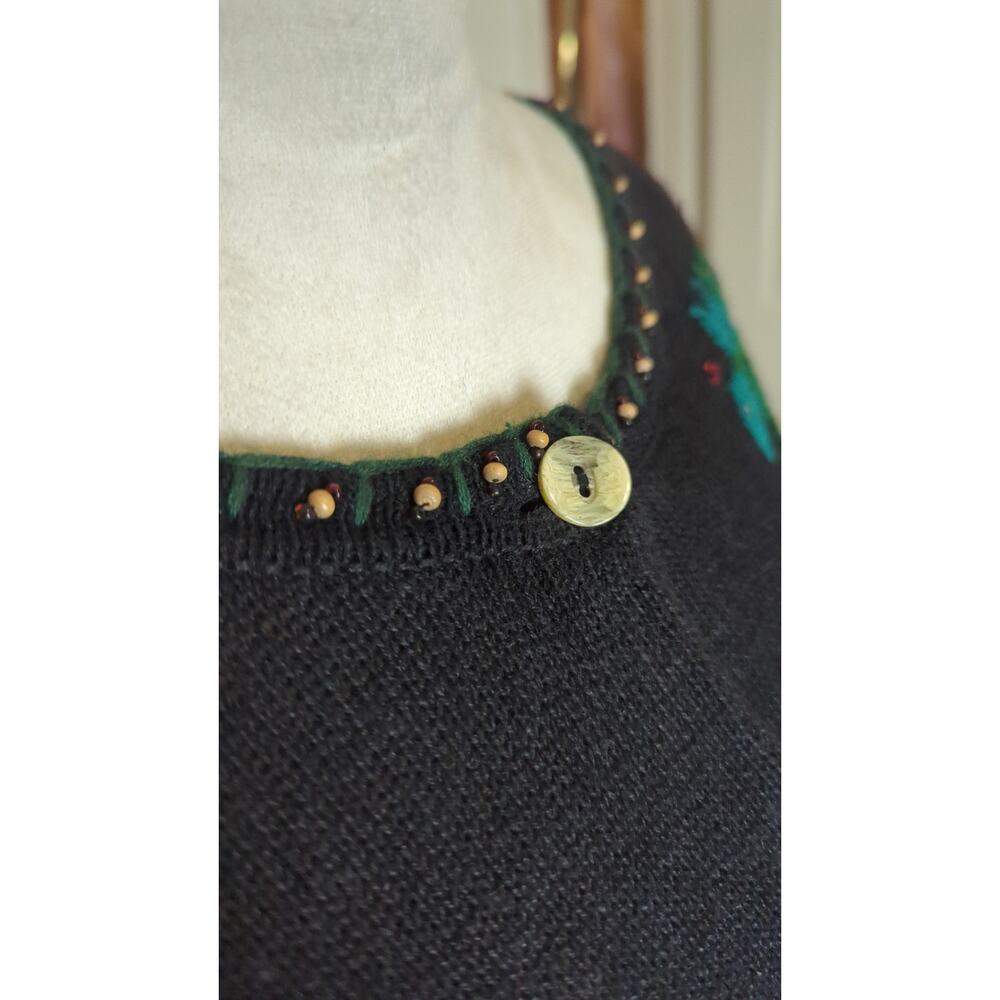 90's Maximalists Playful Art to Wear Button-down Knit Cardigan Women's XL - Picture 5 of 9